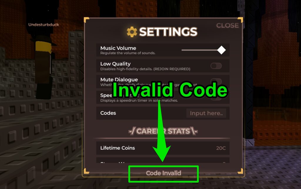 Invalid Code