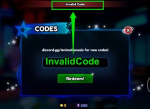 Anime Genesis Codes July 2026 Invalid Code 300x218 