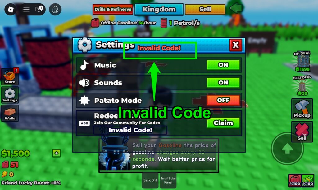 Invalid Code